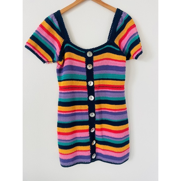 FARM Rio Multicolor Striped Mini Dress - Picture 2 of 7
